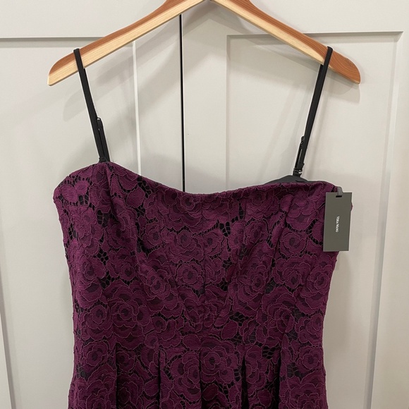 Vera Wang Dress Womens 14 Purple Lace Fit Flare Special Occasion Prom Party - Picture 3 of 16